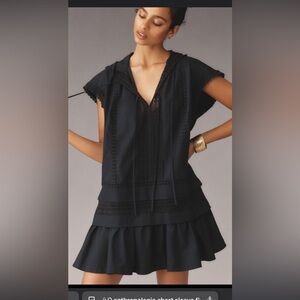 Anthropologie short sleeve hoodie dress